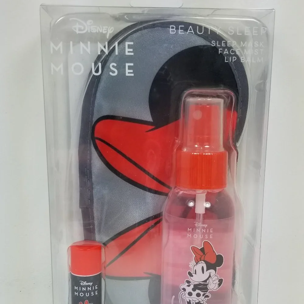 Minnie mouse night mask lip balm and face mist set